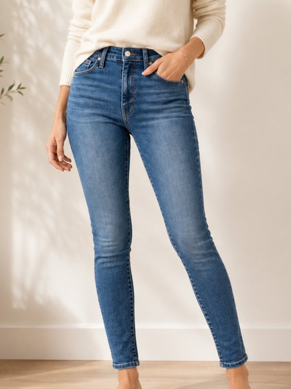 Madewell 9" Mid Rise Skinny Jeans Pendale Wash ISKO Stretch Denim 25